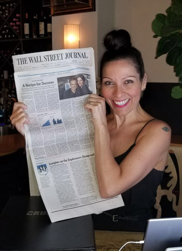 Anita holding the WSJ